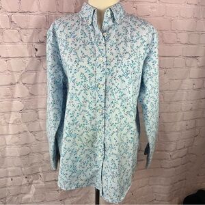 Cabin Creek wrinkle free Floral womens 12 button up Shirt cottage grannycore